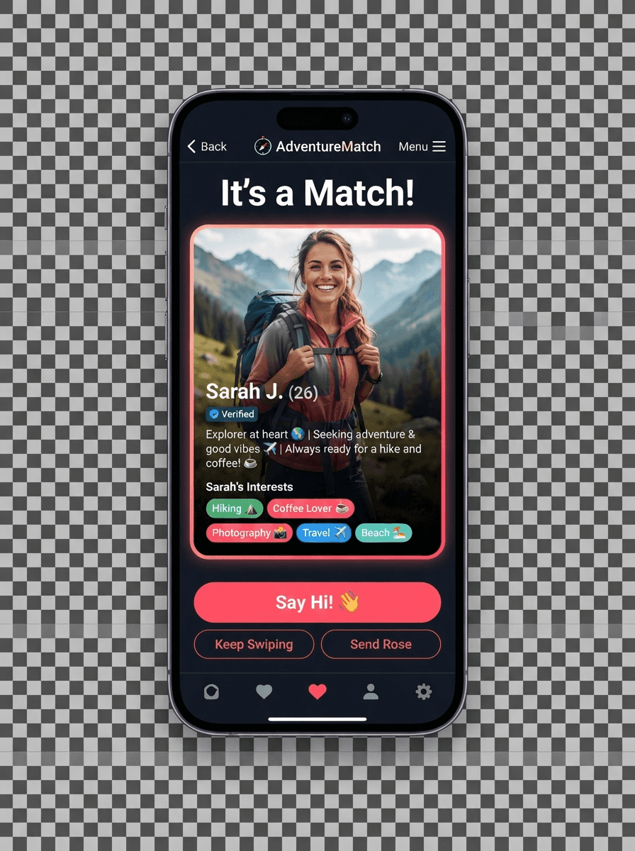 App interface mockup