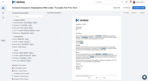 Automated letters document generation mockup