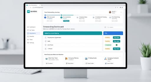 HR onboarding dashboard mockup