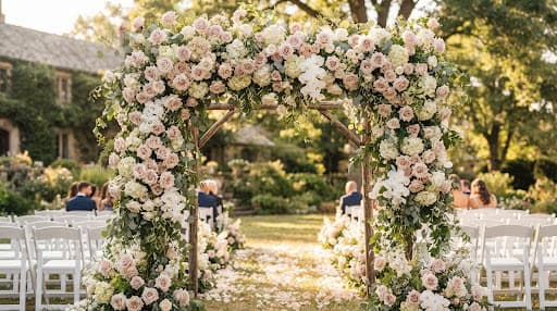 Lavish floral wedding archway